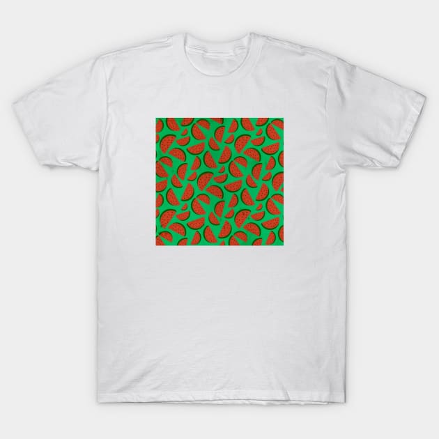 Watermelon Pattern T-Shirt by FoodPatterns